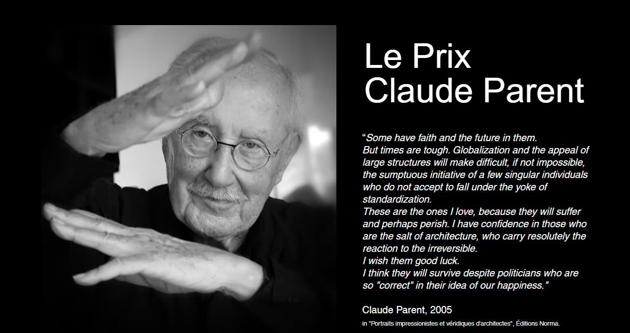 Prix Claude Parent 2026 Claude Parent Prize