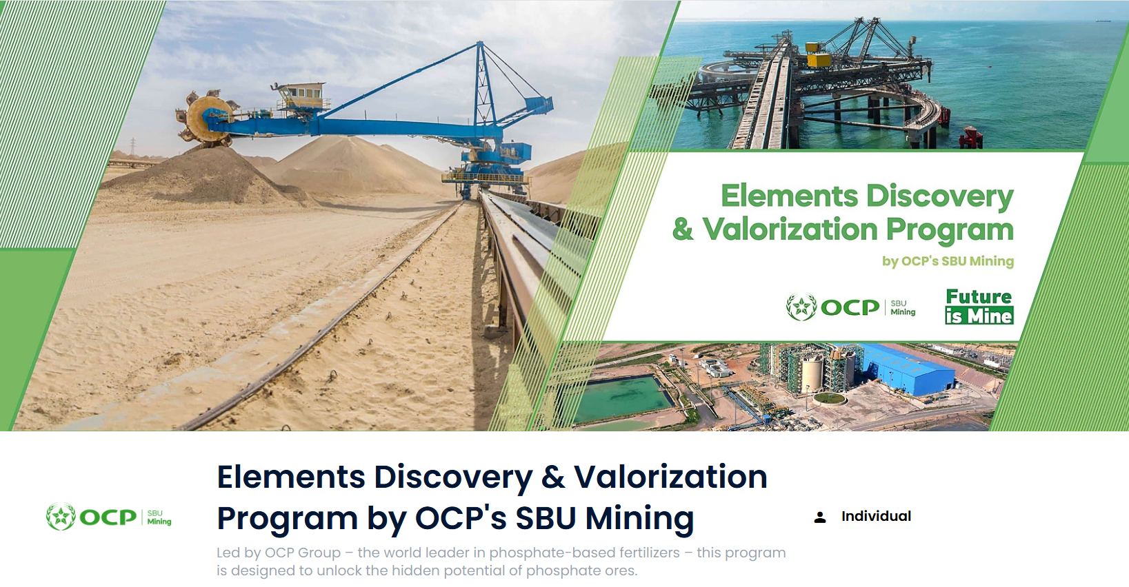 Elements Discovery & Valorization Program by OCP's SBU Mining
