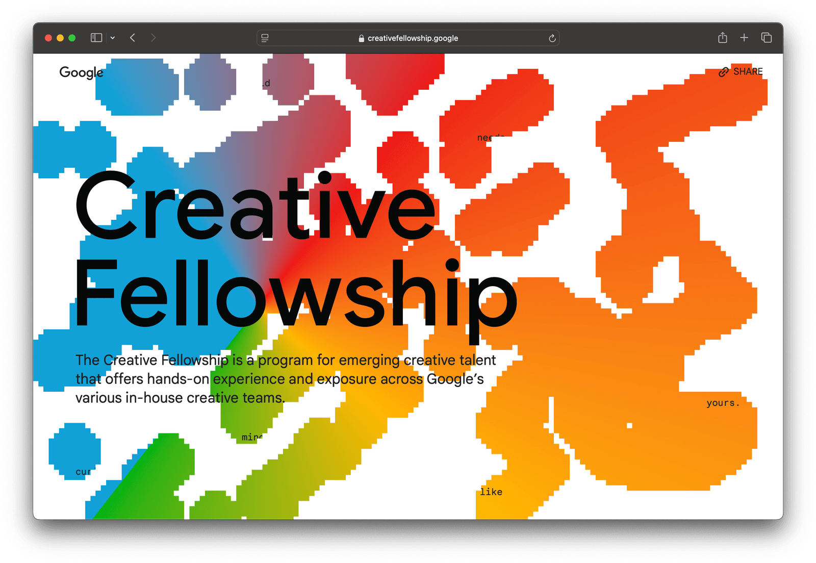 Google creative fellowships