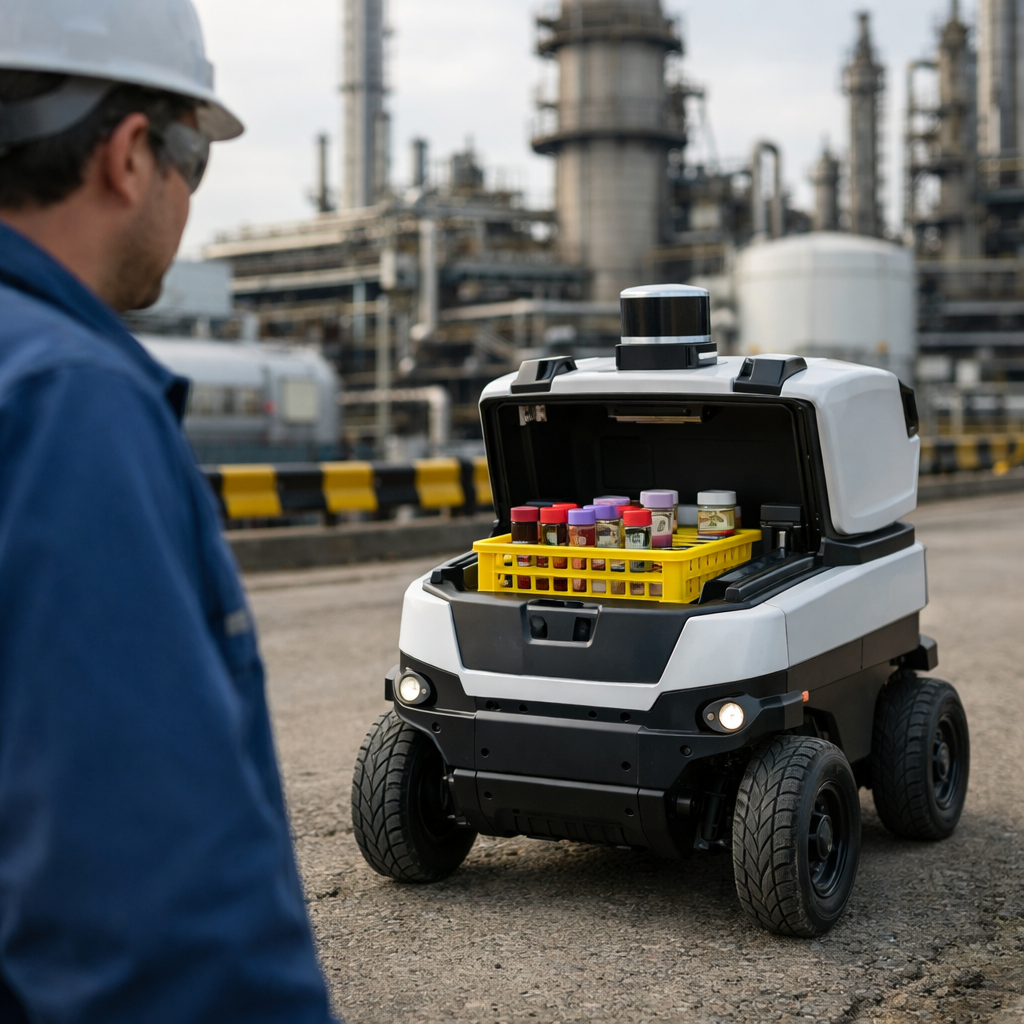 Scalable Transport of Laboratory Samples in Refinery Operations