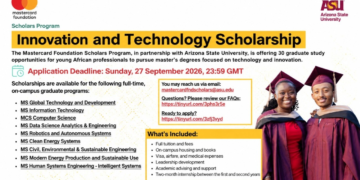 2027 Innovation and Technology Scholarship Application